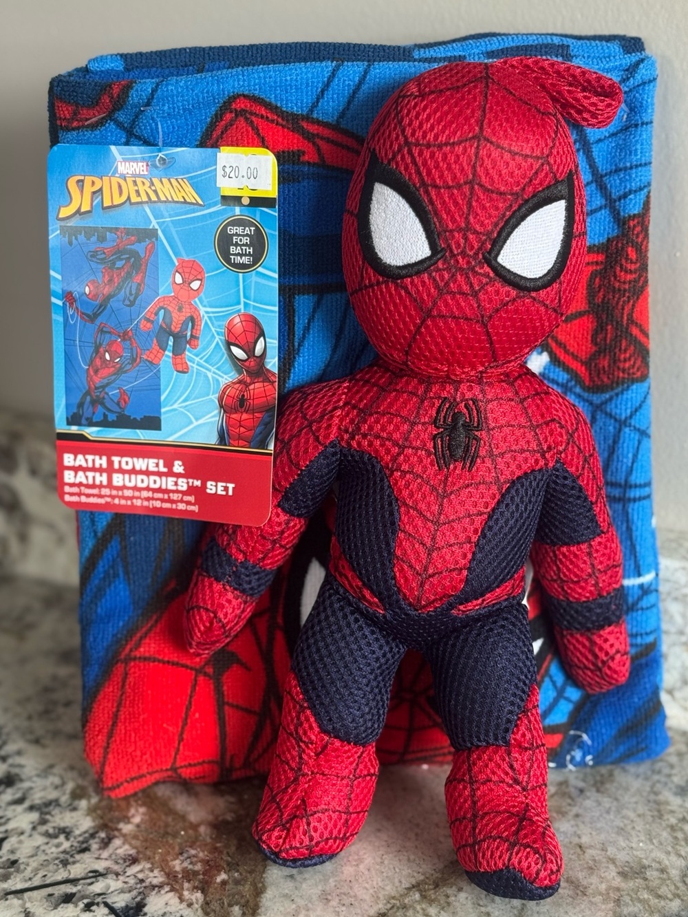 Marvel Spider-Man Plush Buddy & Towel Set - Red & Blue